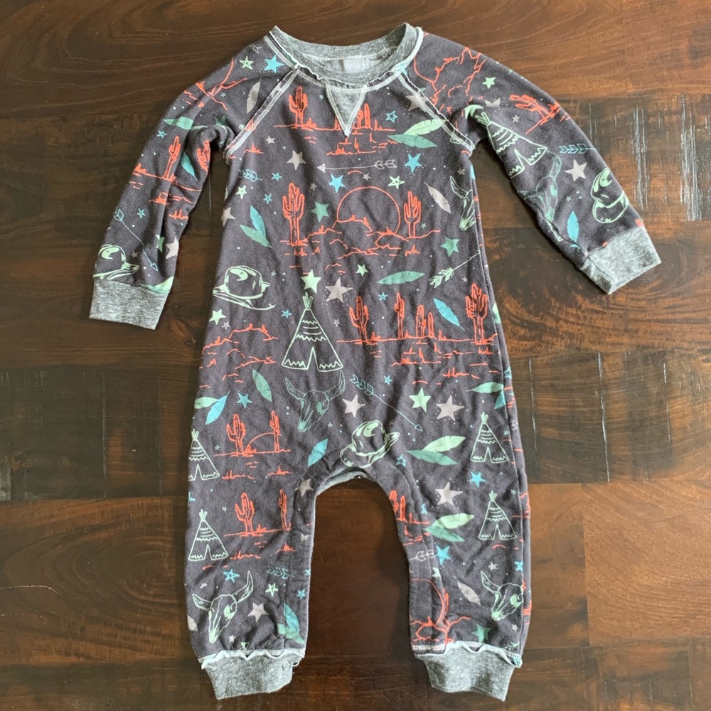 Miki Miette Henry Boys Romper in “Wild West”
